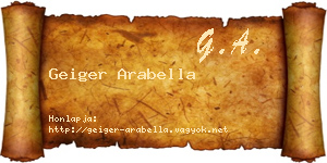 Geiger Arabella névjegykártya